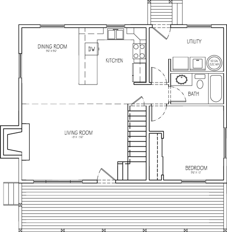 Vonda's Chalet is our most popular two-story model, featuring two bedrooms, a utility room and a spacious loft.